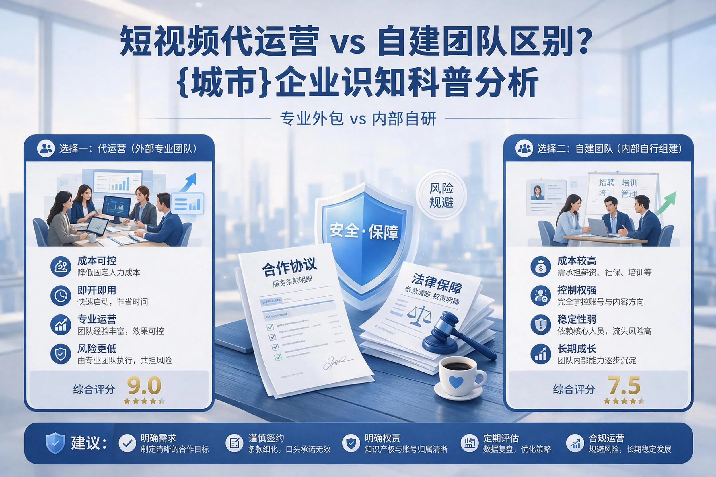 短视频代运营与自建团队区别?海北企业认知科普分析