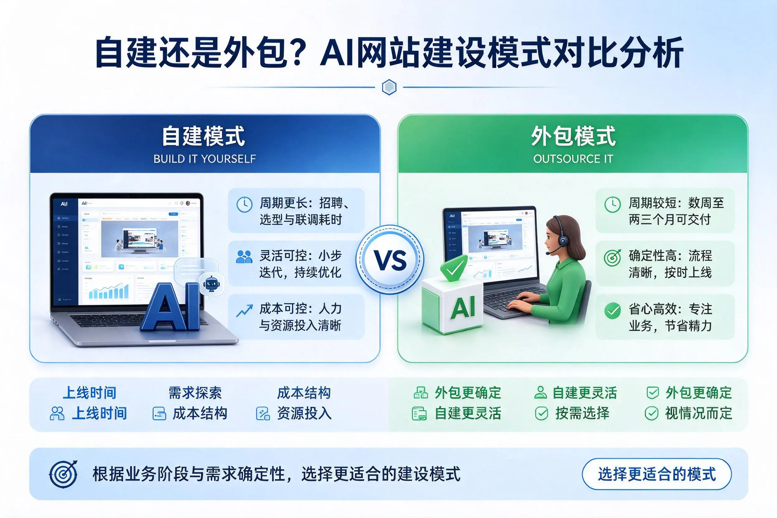 自建还是外包？海北AI网站建设模式对比分析