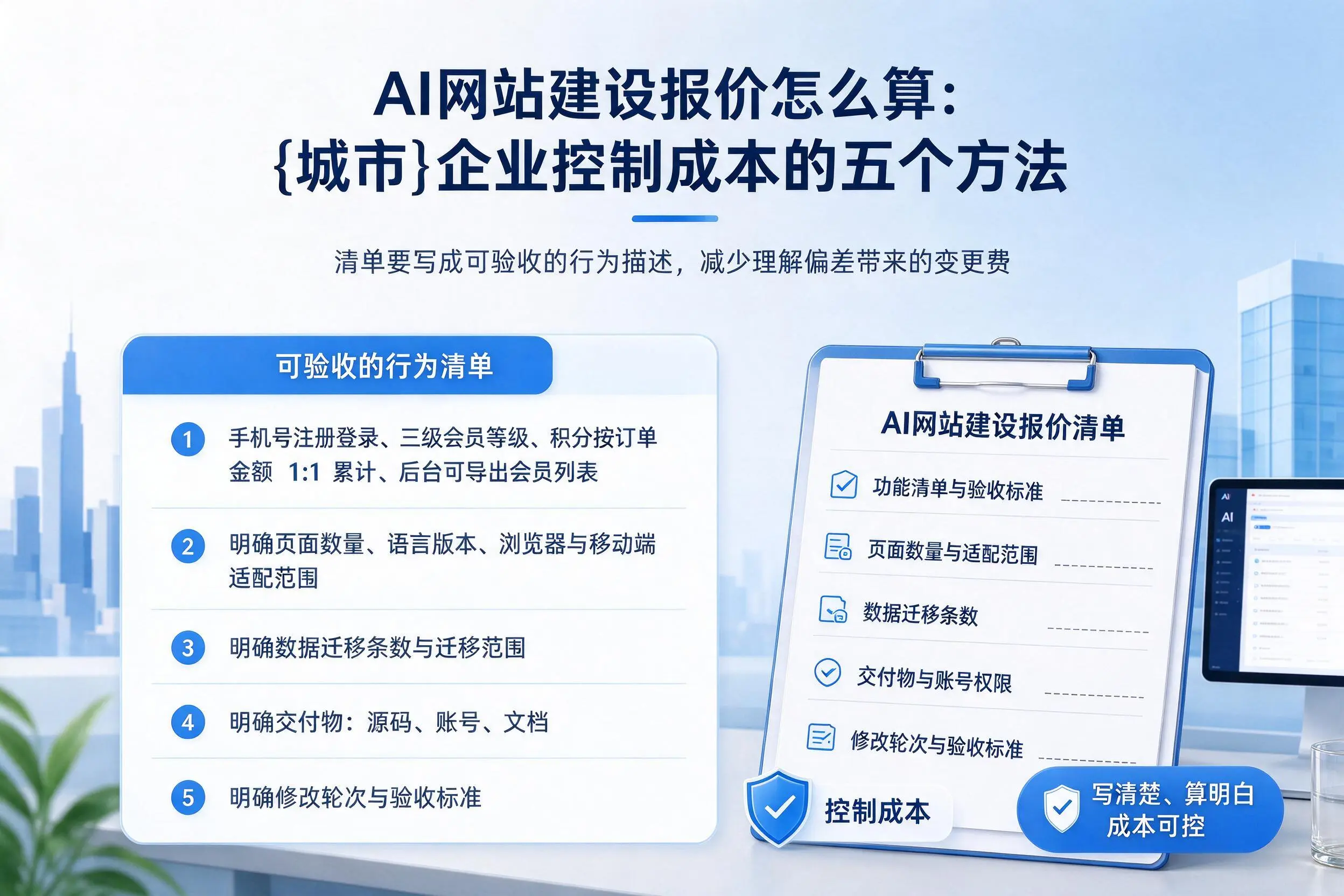 AI网站建设报价怎么算：海北企业控制成本的五个方法